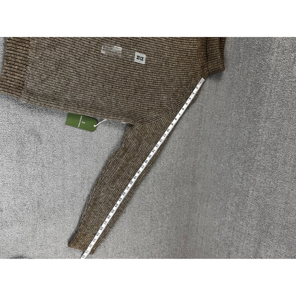 Mutual Weave Sweater Mens Large Brown Ribbed Knit Turtleneck Classic Preppy New - Picture 8 of 9